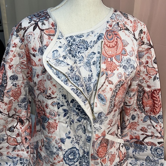 LOFT LIGHTWEIGHT COTTON LINED ASYMMETRICAL FRONT ZIP JACKET - Picture 2 of 16